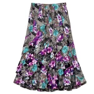 Bohemian Cafe Fairy Grunge Maxi Skirt Women Size L Whimsigoth Dark Romantic